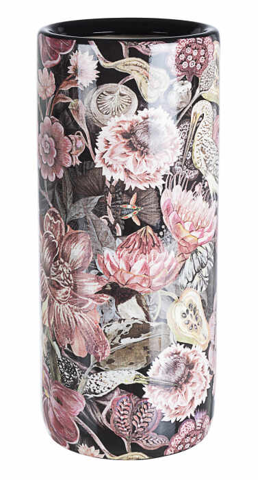 Suport pentru umbrele Pink Flower, Portelan, Multicolor, 20x20x46 cm