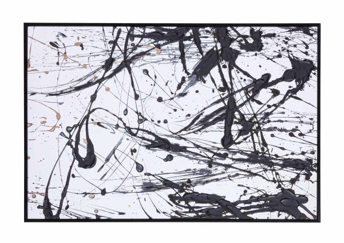 Tablou Bold 20915, Canvas Lemn Plastic, Alb Negru, 62x4.3x92 cm