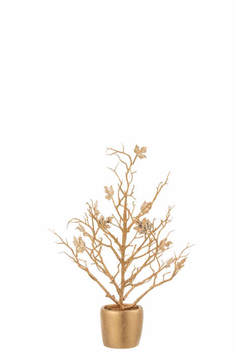 Copacel in ghiveci Goldy, plastic, auriu, 20x20x44.5 cm