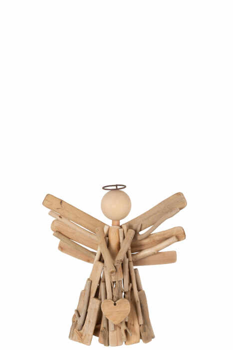 Figurina inger Angel, Lemn, Natural, 30x12x30 cm