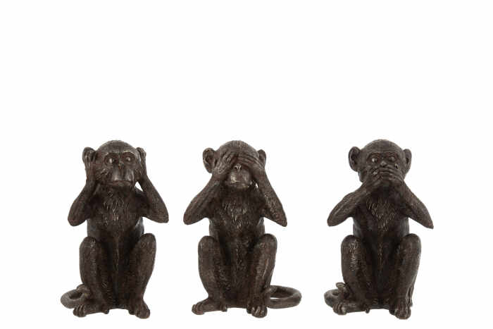Set 3 figurine asortate, Compozit, Maro, 16x15x24 cm