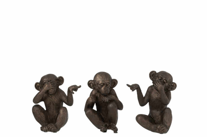 Set 3 figurine asortate, Compozit, Maro, 27x11x15 cm