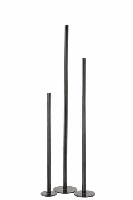 Set 3 suporturi pentru lumanari Jolipa, Metal, Albastru, 15x15x100 cm
