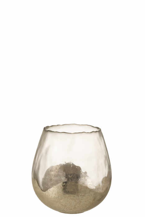 Suport lumanari, Sticla, Argintiu, 18x18x18 cm