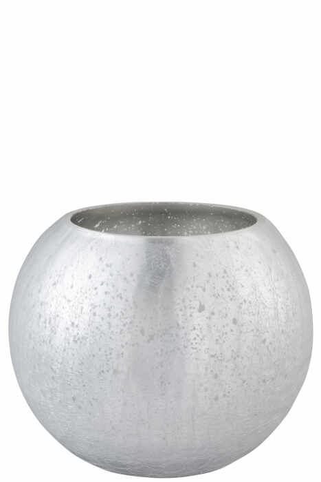 Suport lumanari, Sticla, Argintiu, 20x20x16 cm