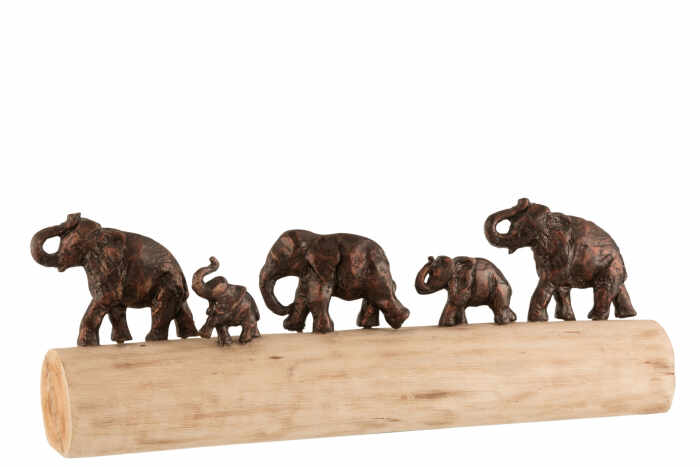 Elefant, Lemn, Bronz, 59x9x20 cm