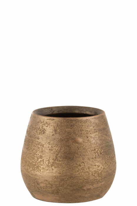 Ghiveci, Ceramica, Auriu, 20x20x18 cm