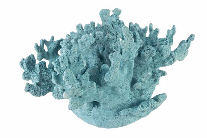 Decoratiune Rubrum Coral, Rasina, Albastru, 32.2x21.7x20.5 cm