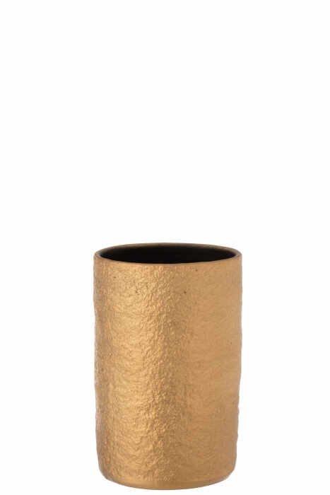Vaza Gatsby, Ceramica, Auriu, 14x14x21.5 cm