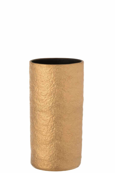 Vaza Gatsby, Ceramica, Auriu, 15.5x15.5x30 cm