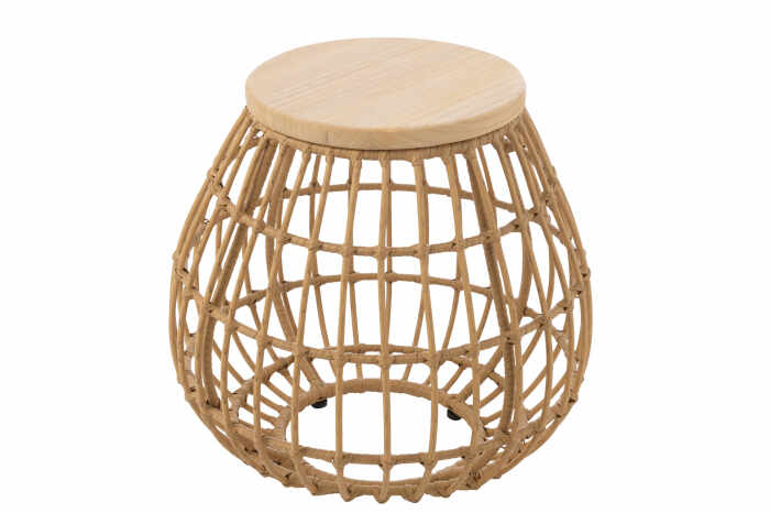 Masuta Basket, Plastic Lemn, Maro, 50x50x48 cm