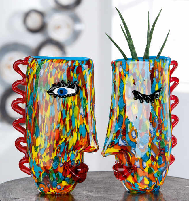 Vaza Froozen, Sticla, Multicolor, 20x30x9 cm