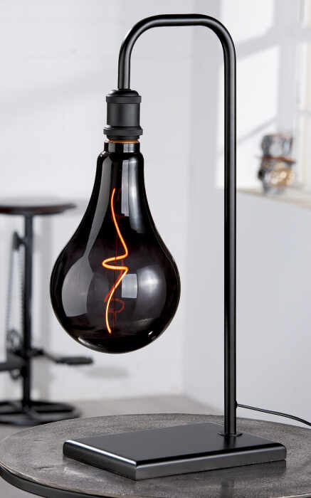 Veioza Bulb, Metal, Negru, 30x57x17 cm