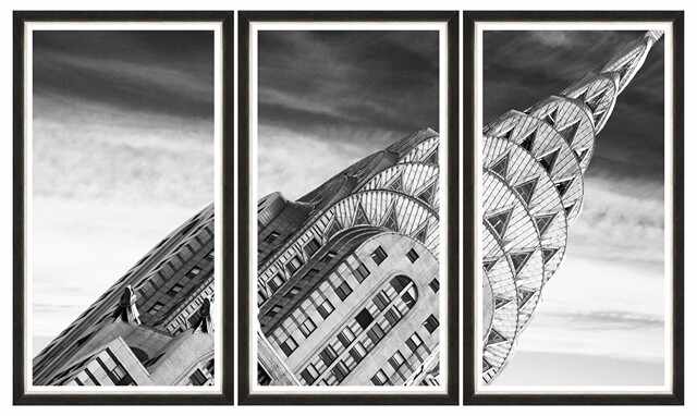 Tablou 3 piese Framed Art Chrysler Building Detail Triptych