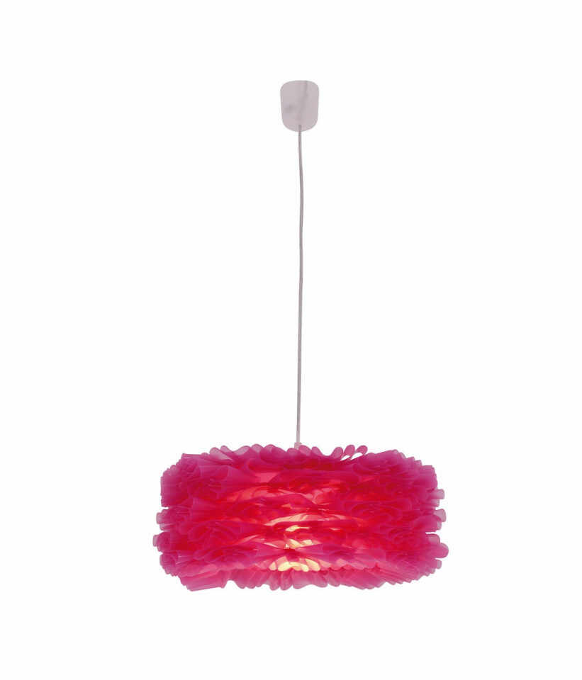 Lustra tip pendul Marty, plastic, roz, 40 x 21 cm, 60w