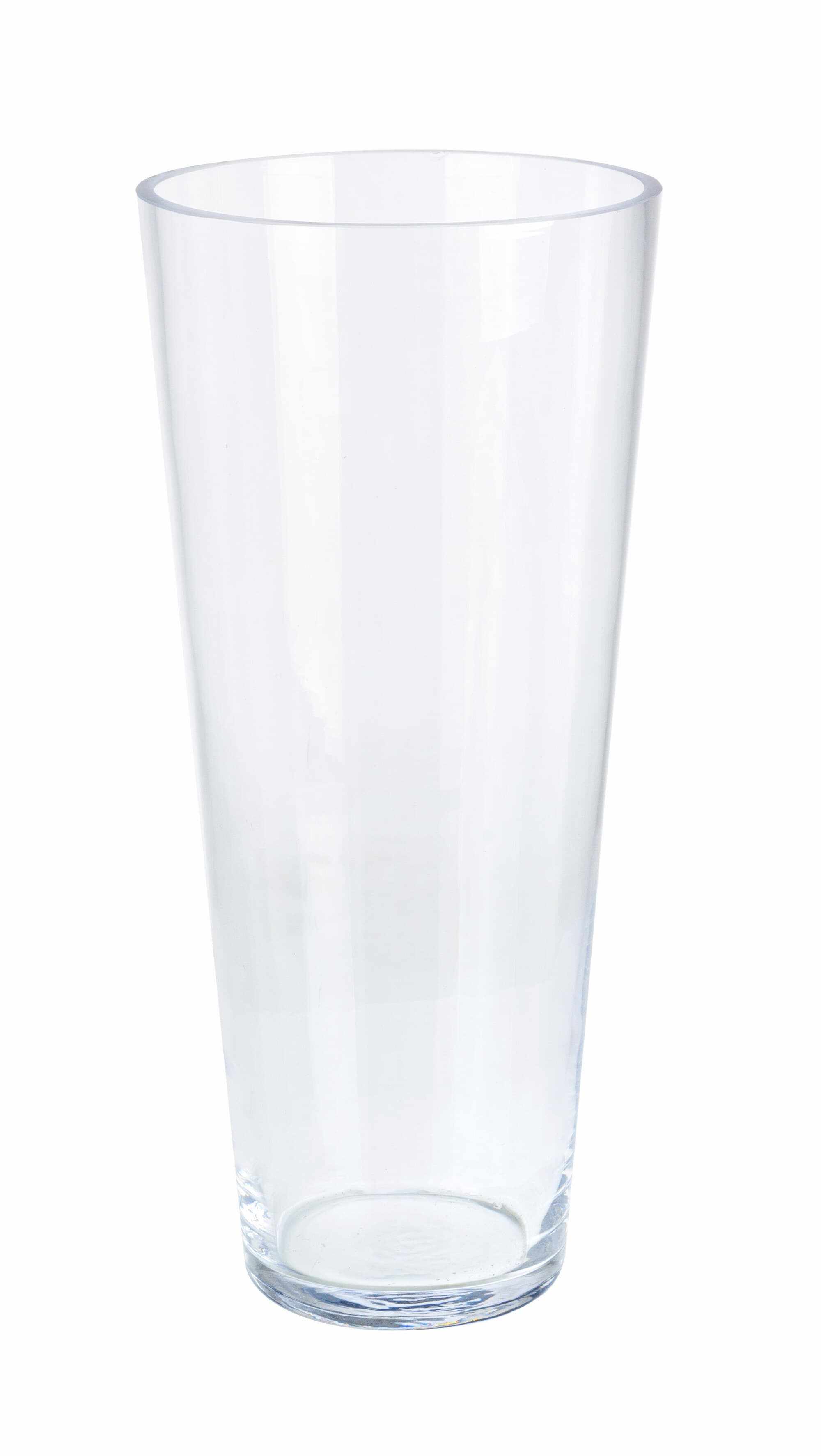 Vaza decorativa din sticla Venice Konic Transparent, Ø15xH40 cm
