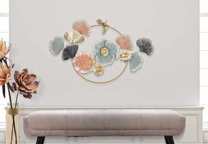 Decoratiune de perete Sofy, Fier, Multicolor, 57x91.4x6.4 cm