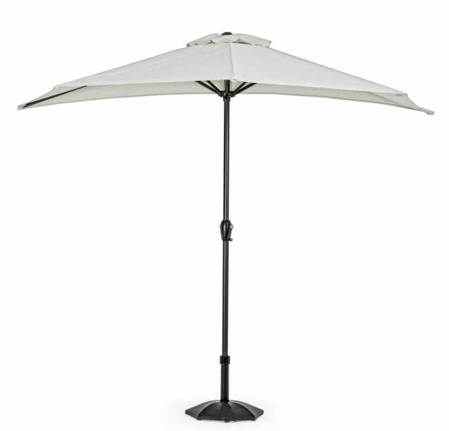 Umbrela Kalife semiluna, Aluminiu, Alb, 270x135x232 cm