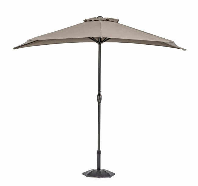 Umbrela Kalife semiluna, Aluminiu, Gri, 270x135x232 cm