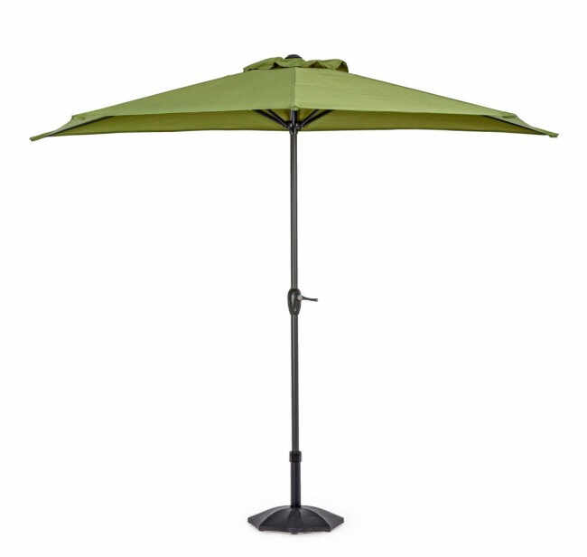 Umbrela Kalife semiluna, Aluminiu, Verde, 270x135x232 cm