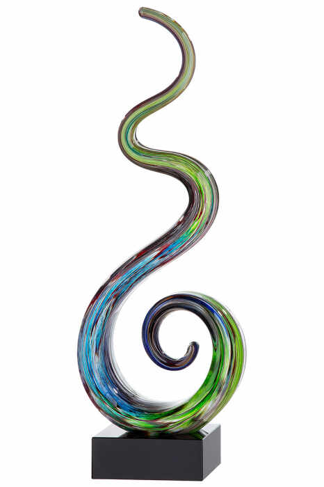 Decoratiune Sculpture, Sticla, Multicolor, 8x11.5x33 cm