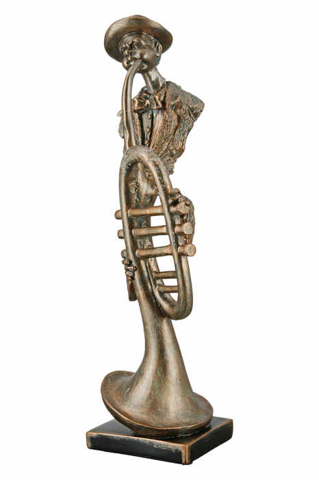 Figurina Trumpet Player, Rasina, Auriu, 9x11x43 cm