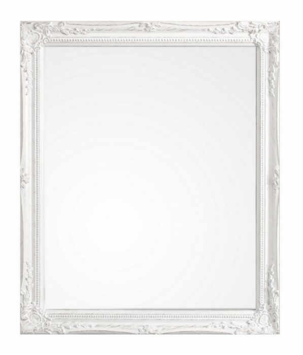 Oglinda dreptungiulara, Rama din lemn, Alb, 46x3x56 cm