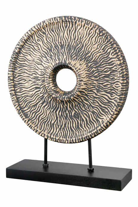 Decoratiune Tigre, Ceramica, Auriu Negru, 7x22x29 cm