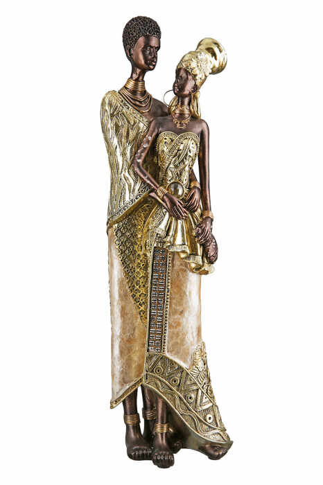 Figurina Aminata, Rasina, Auriu, 7x11x36 cm