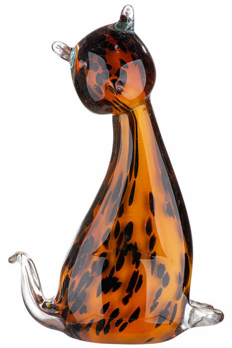 Figurina Cat Finosa, Sticla, Multicolor, 10x5x20 cm