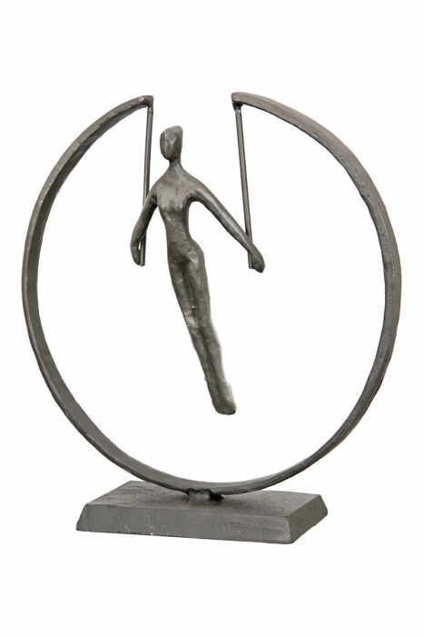 Figurina Gymnast, Fier, Gri, 6x20x21 cm