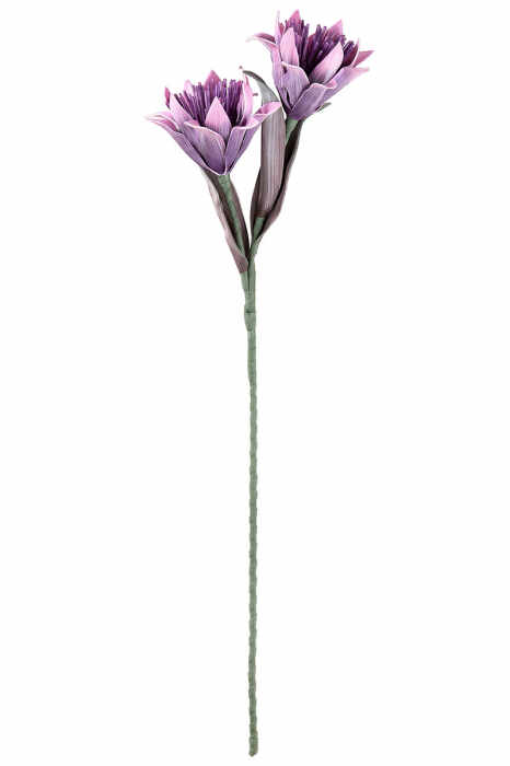 Floare artificiala Reiki, Fibre sintetice, Mov, 20x20x95 cm
