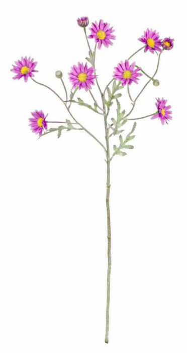 Floare decorativa, poliester plastic sarma, mov, 60cm