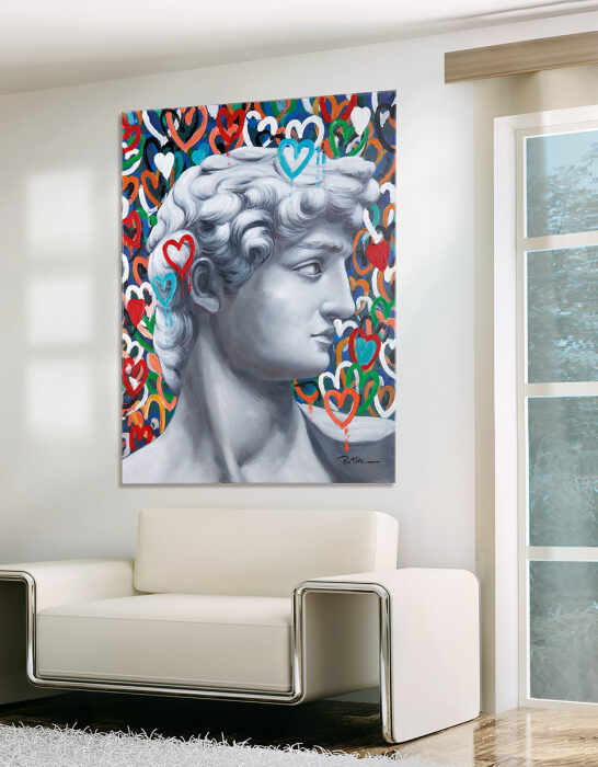 Tablou David Head, Canvas, Multicolor, 3.5x70x100 cm