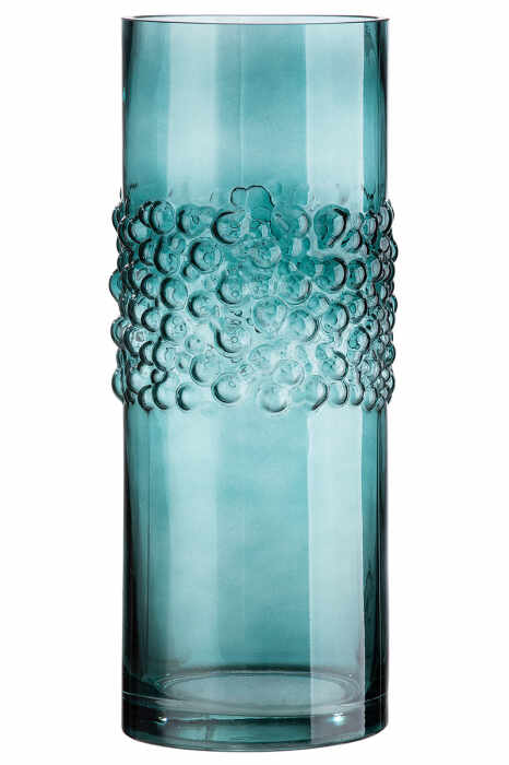 Vaza Sparkle, Sticla, Albastru, 34x13.5 cm