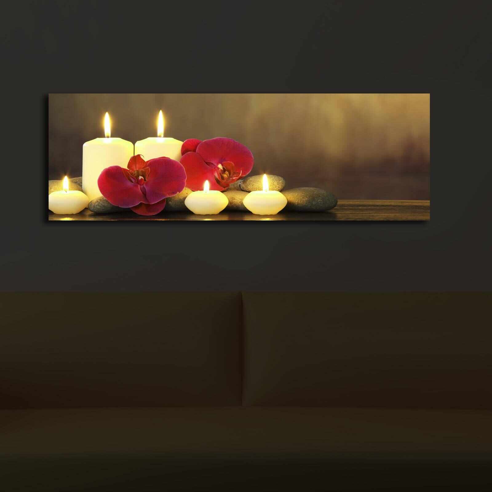 Tablou Canvas Led, Candle 3090İACT-34 Multicolor, 90 x 30 cm