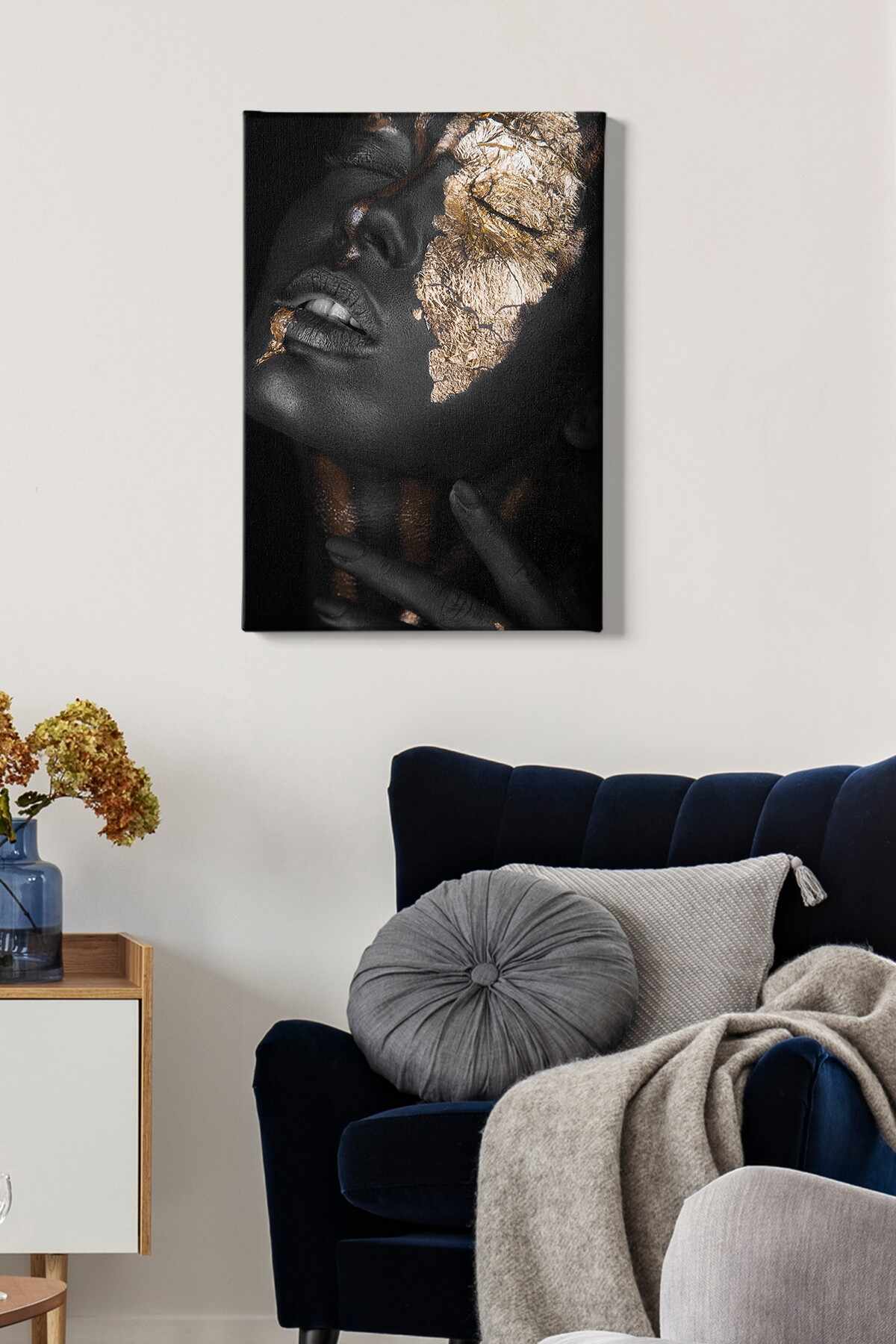 Tablou Canvas Taanach 191 Negru / Auriu, 50 x 70 cm