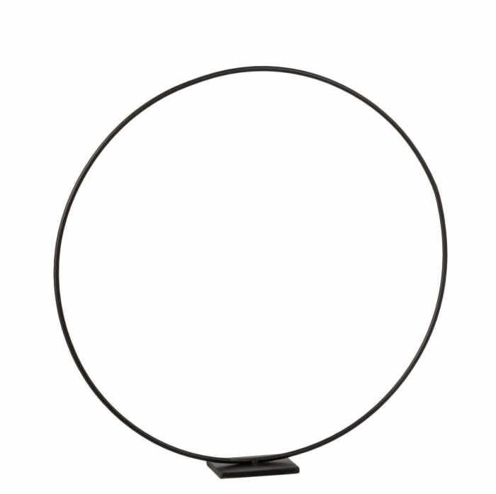 Decoratiune Ring, Metal, Negru, 60x10x60 cm