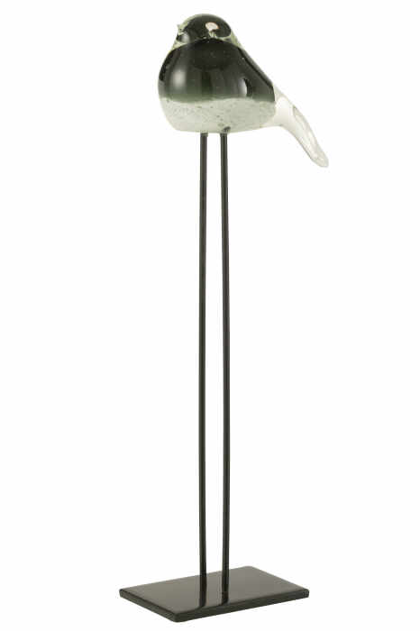 Figurina Bird On Foot, Sticla, Verde, 15x8x44 cm