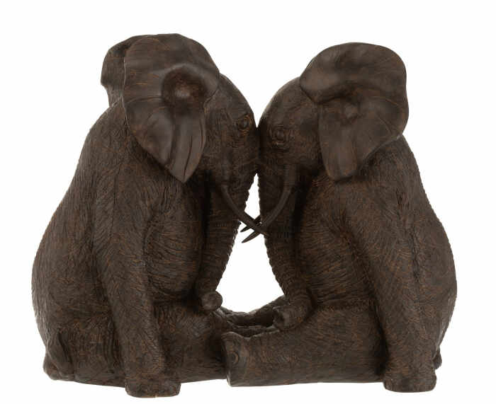 Figurina Couple Elephant, Rasina, Maro, 35.5x20.5x29 cm
