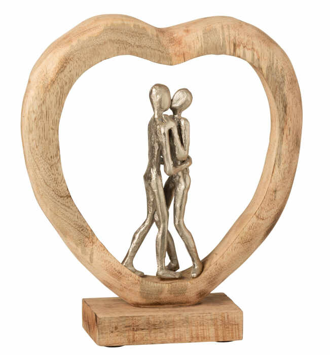 Figurina Couple, Lemn, Natural, 29x9x35 cm