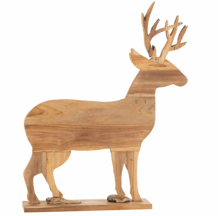 Figurina Deer, Lemn, Natural, 90x19x95 cm