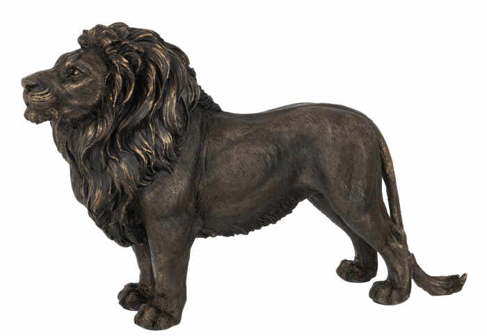 Figurina Lion, Rasina, Bronz, 50x14x34 cm