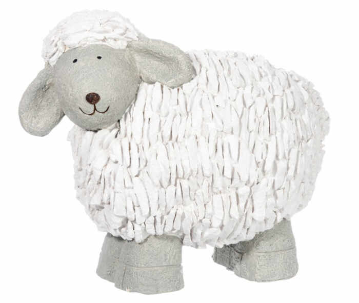 Figurina Sheep, Rasina Fibre sintetice, Alb, 41x25x35.5 cm