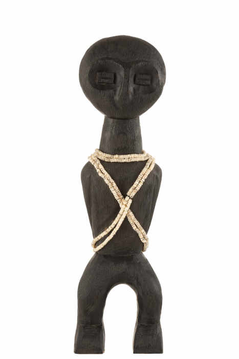 Figurina Takwimu, Lemn, Negru, 13x7.5x47 cm