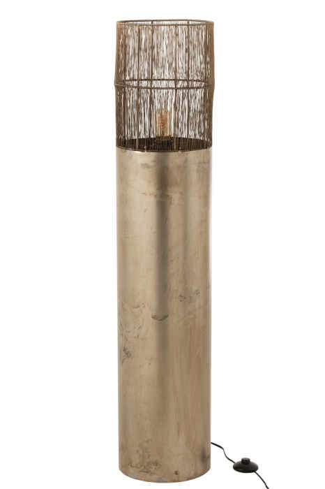Lampadar Op Foot High, Metal Fier, Auriu, 25x25x120 cm