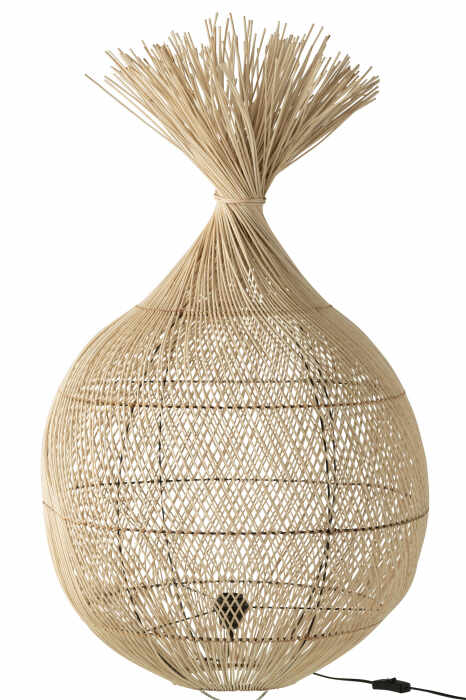 Lustra Veioza Kimmy, Rattan Bambus, Natural, 62.5x62.5x99 cm