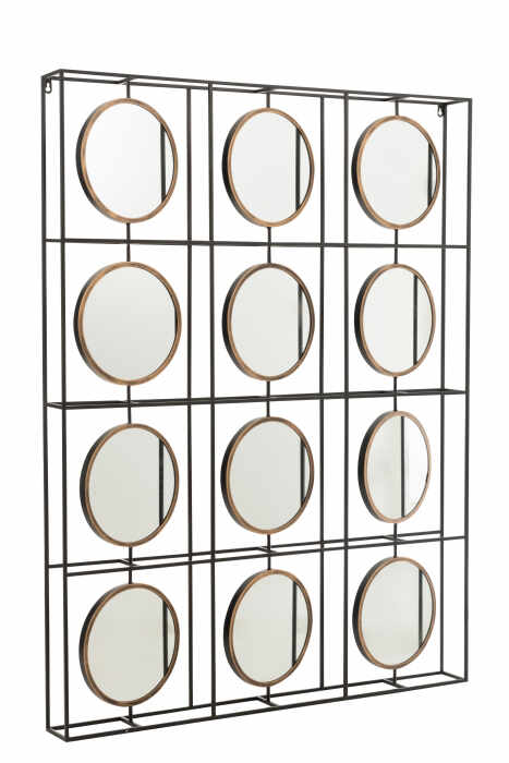 Oglinda 12 Mirrors, Metal, Negru, 100x10.5x133 cm