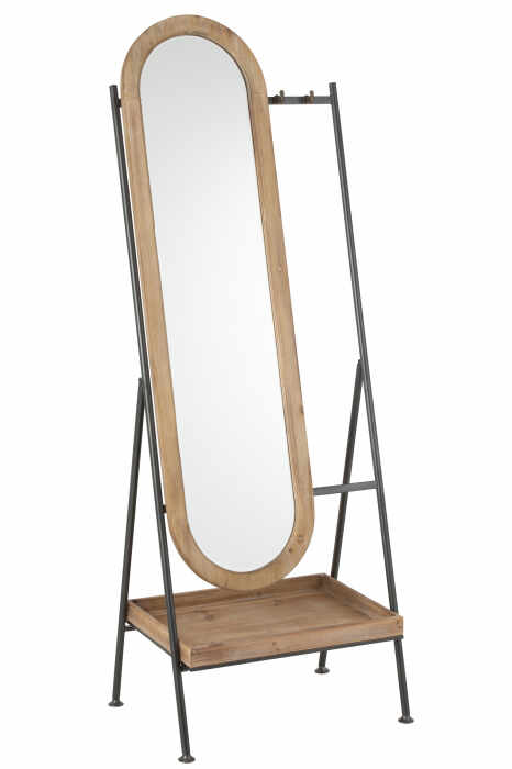 Oglinda Standing+Shelf, Lemn, Maro, 60x40x170 cm
