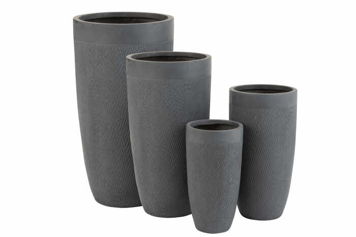 Set 4 vaze Round, Ceramica, Gri, 52.5x52.5x96.5 cm